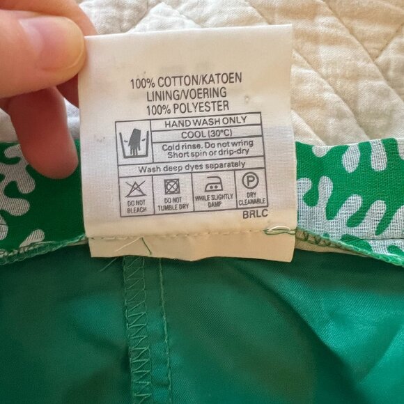 Vintage Country Casuals green pattern voluminous midi skirt UK 12 - Picture 9 of 9